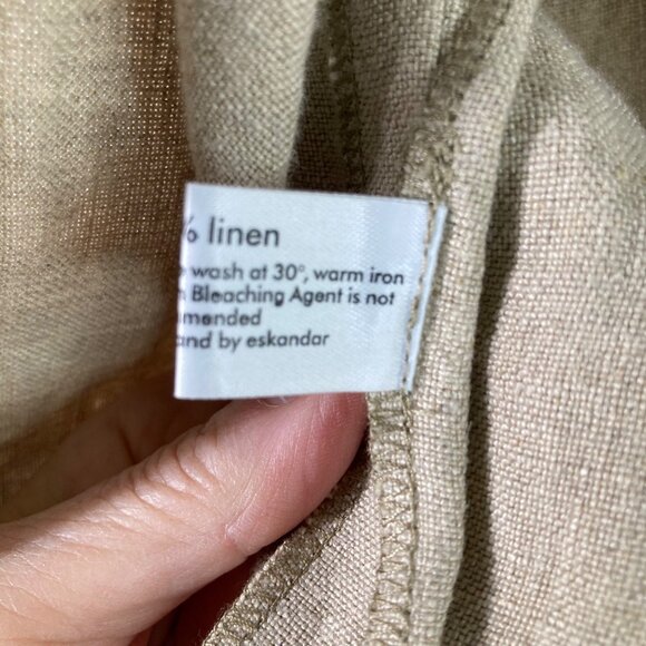 Womens Eskandar Open Linen Jacket Heavy Weight Lagenlook Tan Esk 0 US 6/8 - Picture 10 of 11